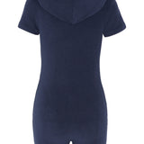 Towel Club Short Fitted Jumpsuit Navy