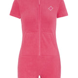 Towel Club Short Fitted Jumpsuit Dark Pink