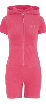 Towel Club Short Fitted Jumpsuit Dark Pink
