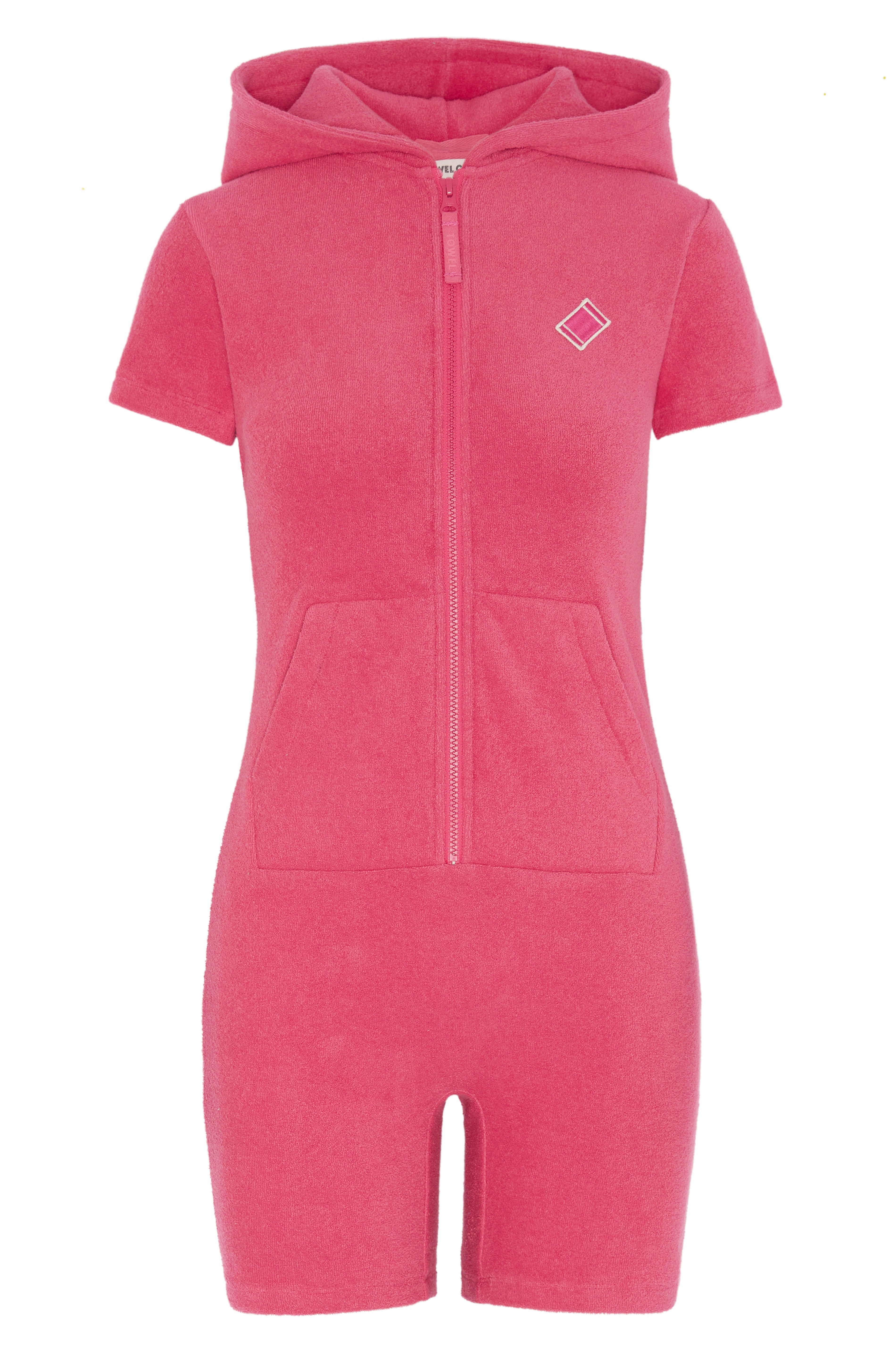 Towel Club Short Fitted Jumpsuit Dark Pink