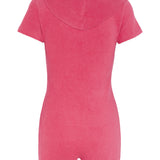 Towel Club Short Fitted Jumpsuit Dark Pink
