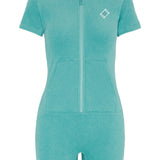 Towel Club Short Fitted Jumpsuit Dark Mint