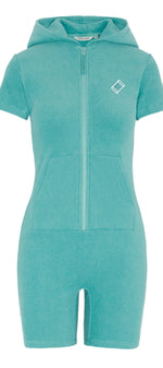 Towel Club Short Fitted Jumpsuit Dark Mint
