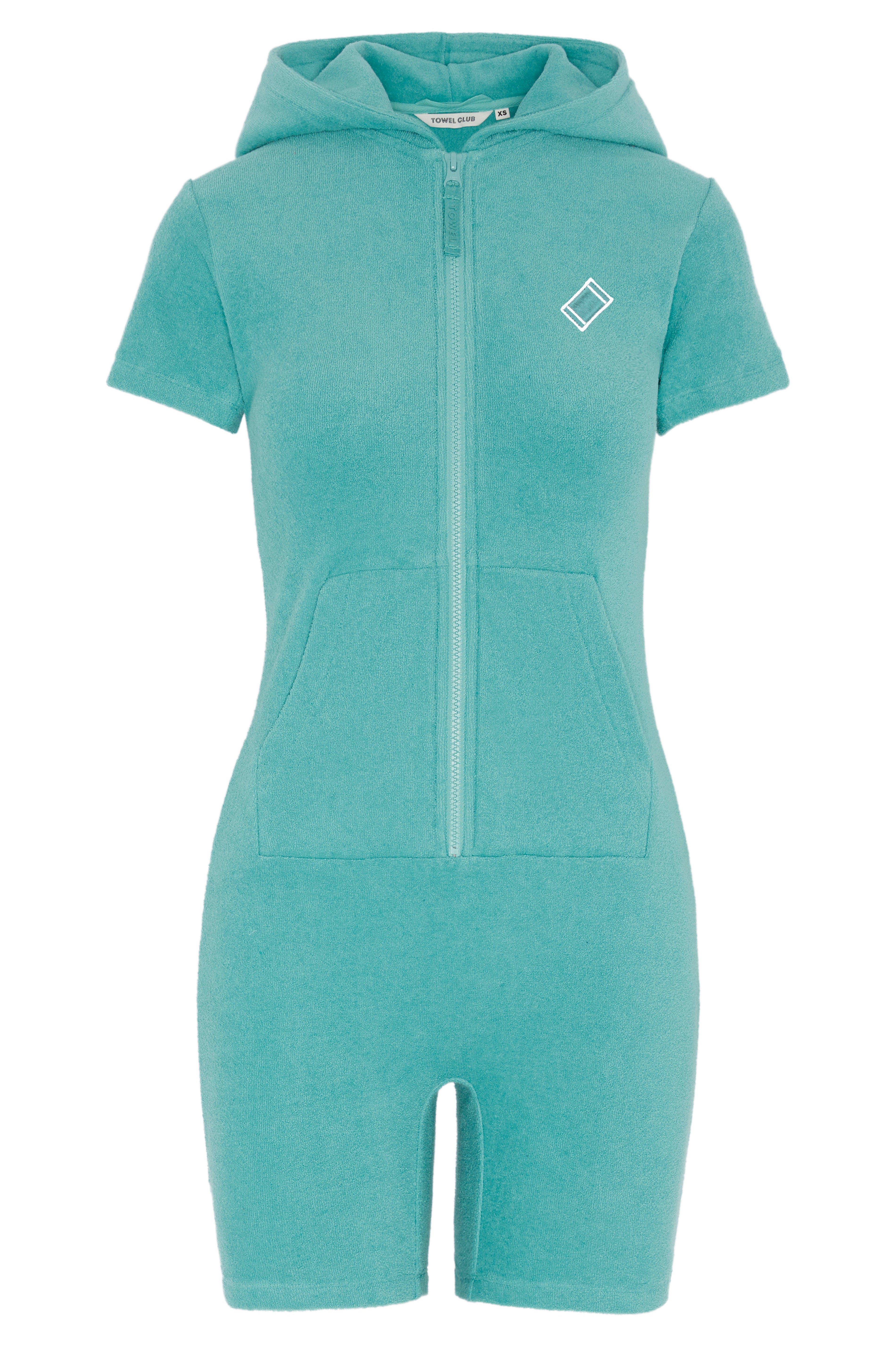 Towel Club Short Fitted Jumpsuit Dark Mint