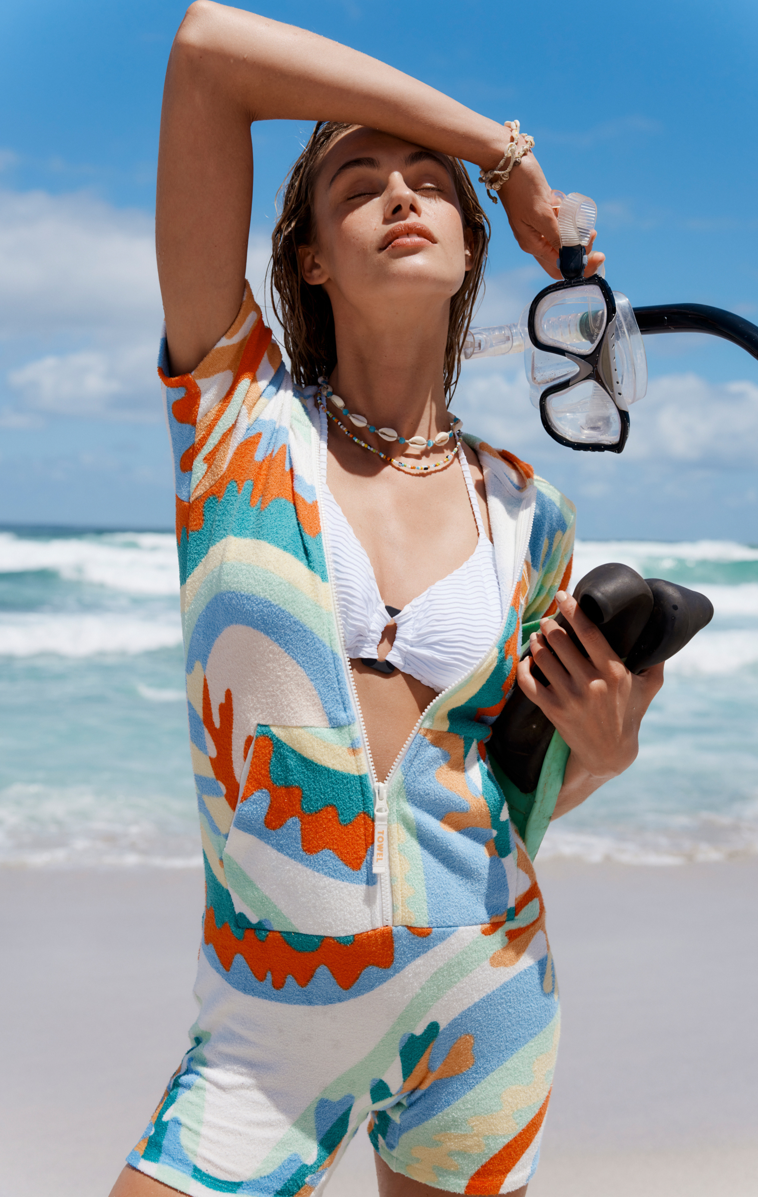 Towel Club Short Fitted Jumpsuit Print