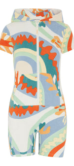 Towel Club Short Fitted Jumpsuit Print