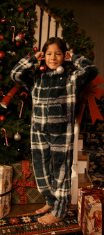 Puppy Kids Jumpsuit Green Check