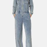 Denim Loose Female Jumpsuit Light Blue