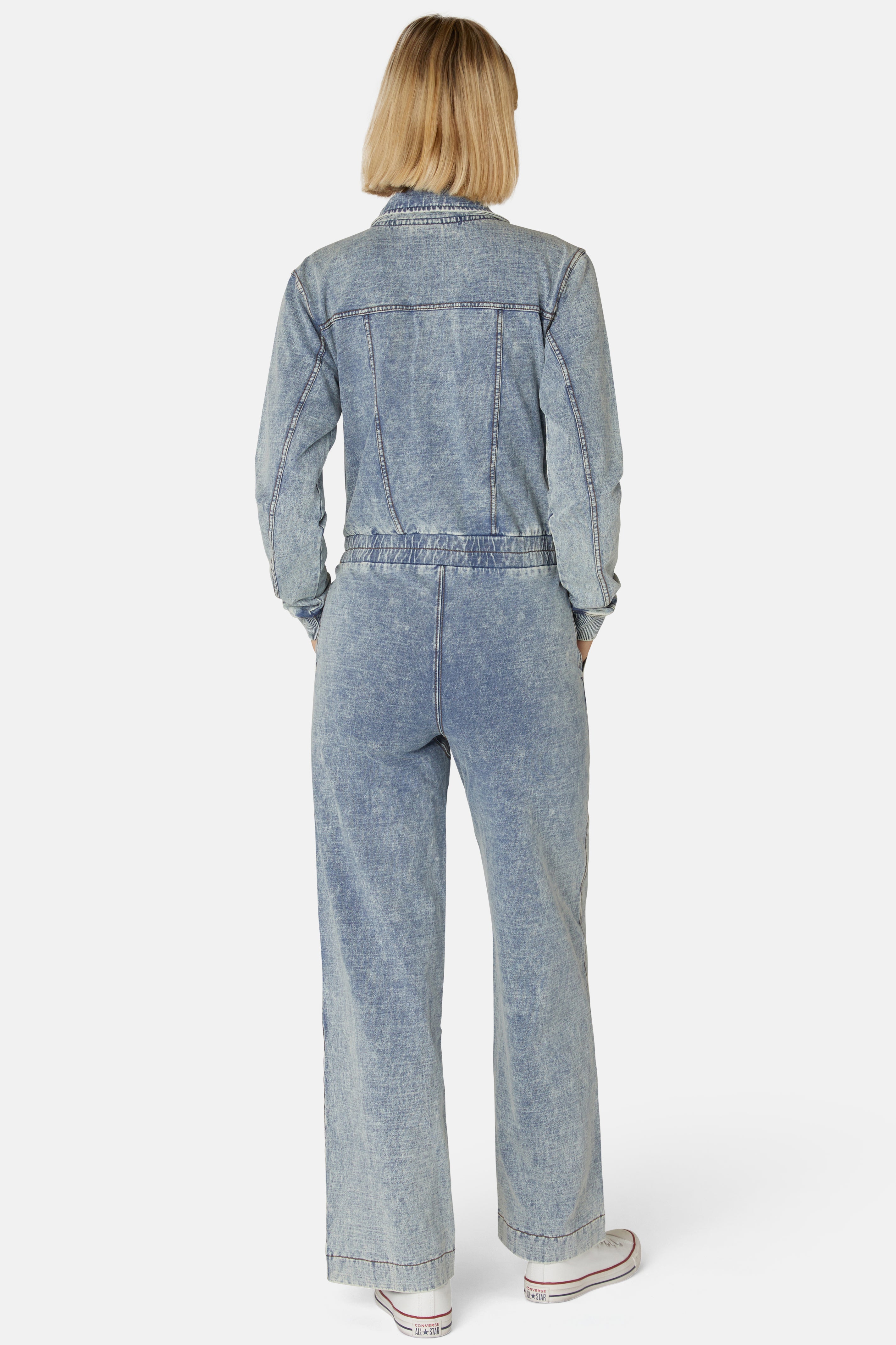 Denim Loose Female Jumpsuit Light Blue
