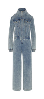 Denim Loose Female Jumpsuit Light Blue
