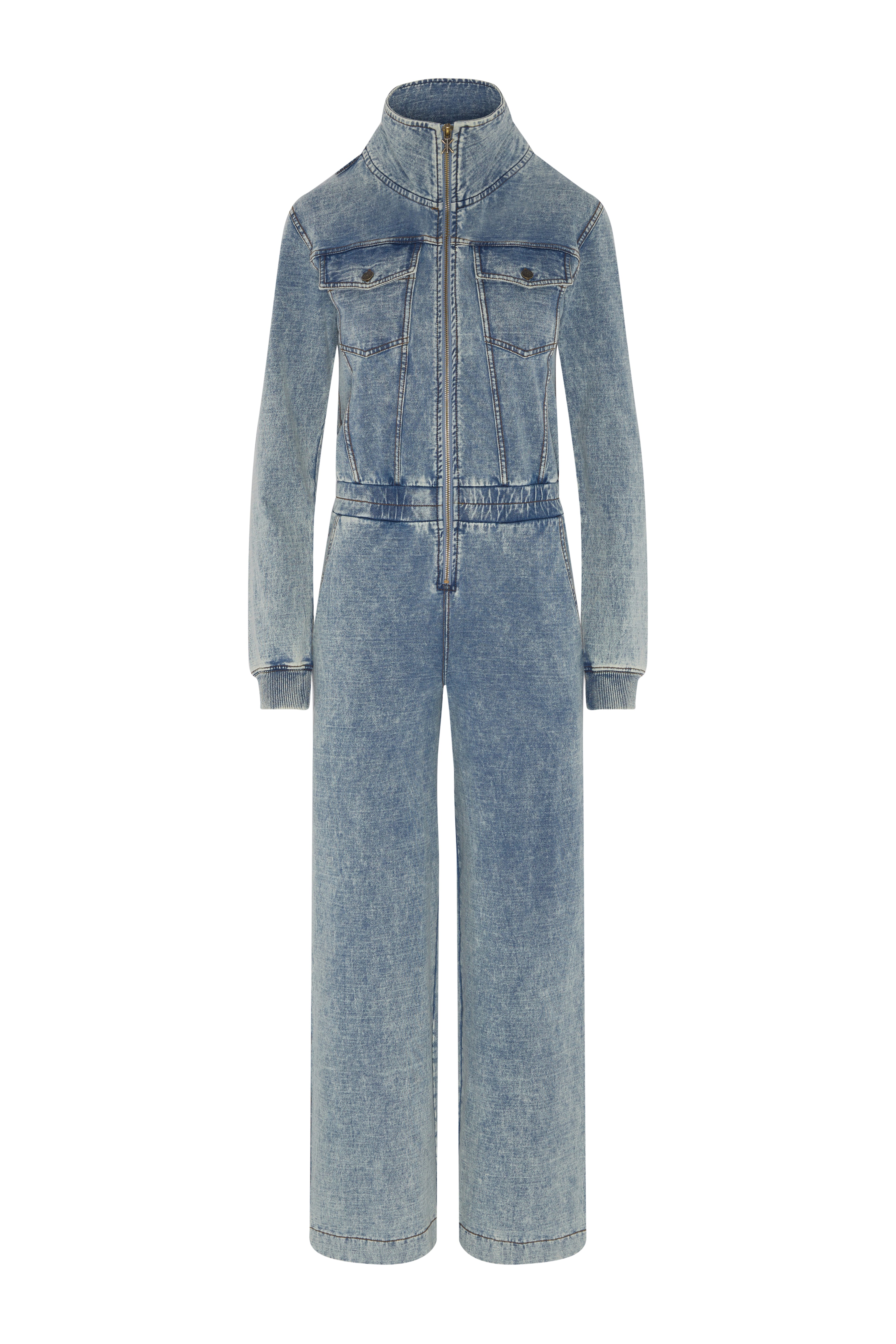 Denim Loose Female Jumpsuit Light Blue