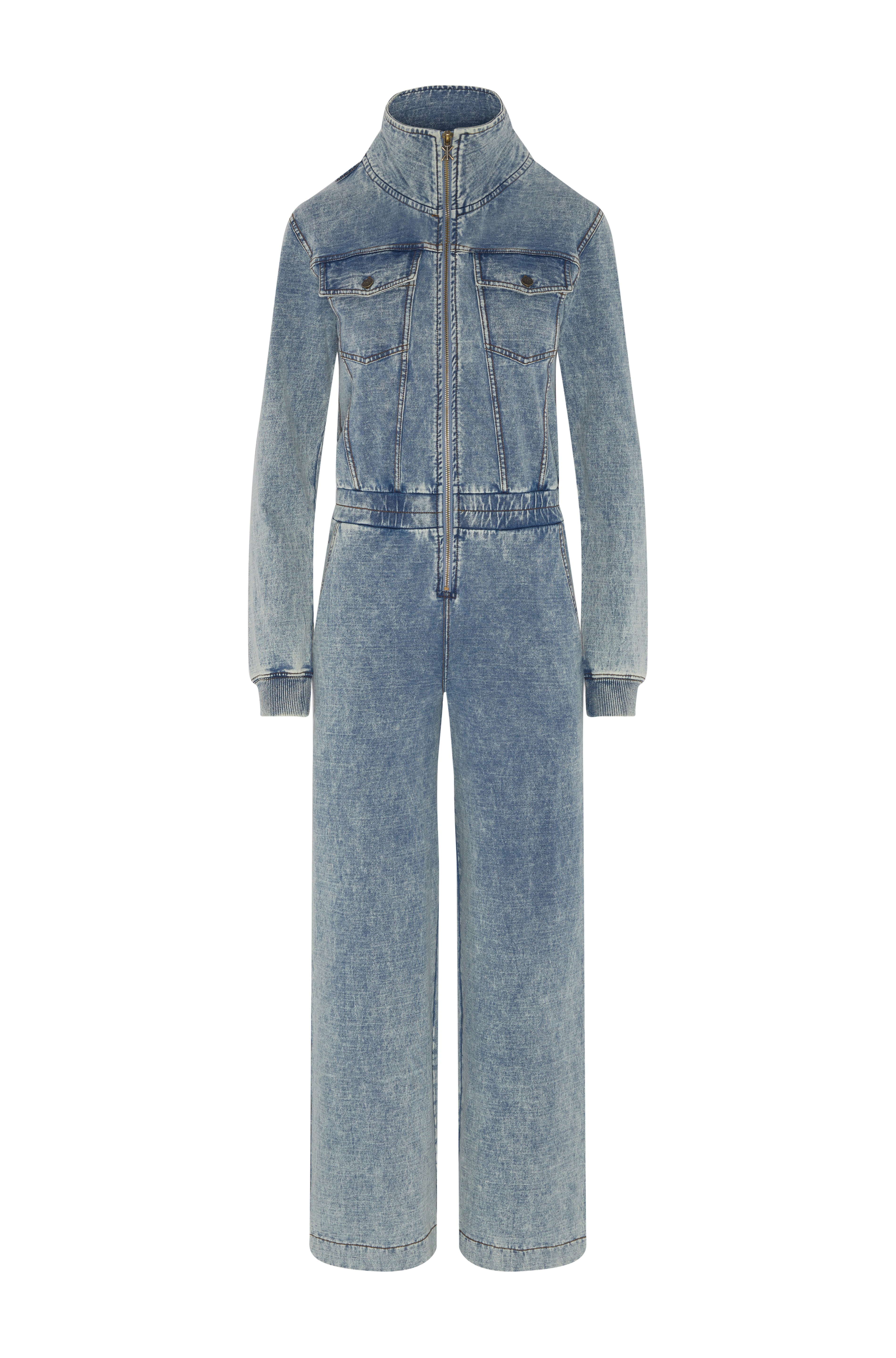 Denim Loose Female Jumpsuit Light Blue