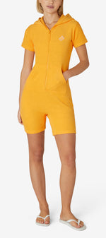 Towel Club Short Fitted Jumpsuit Orange