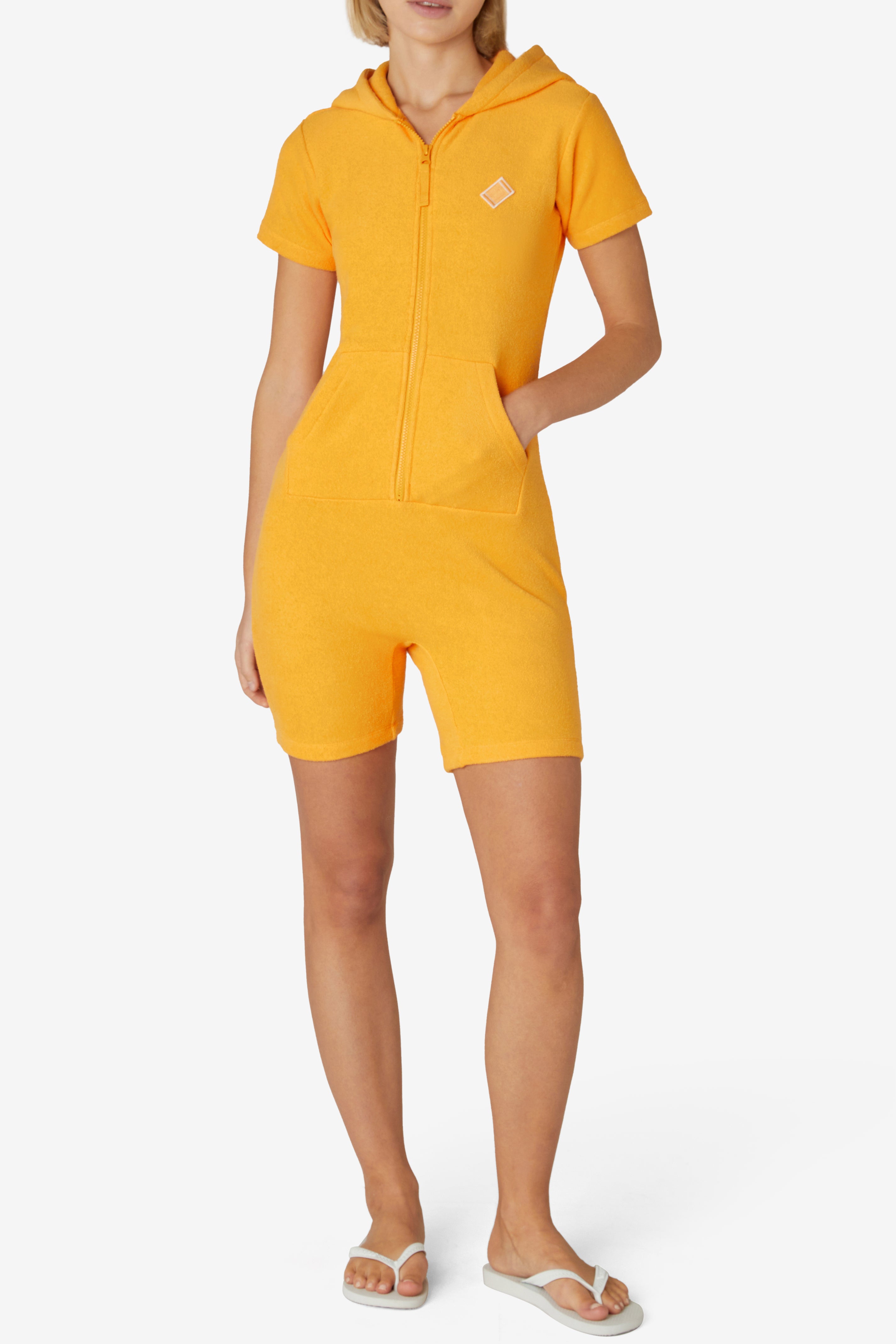 Towel Club Short Fitted Jumpsuit Orange