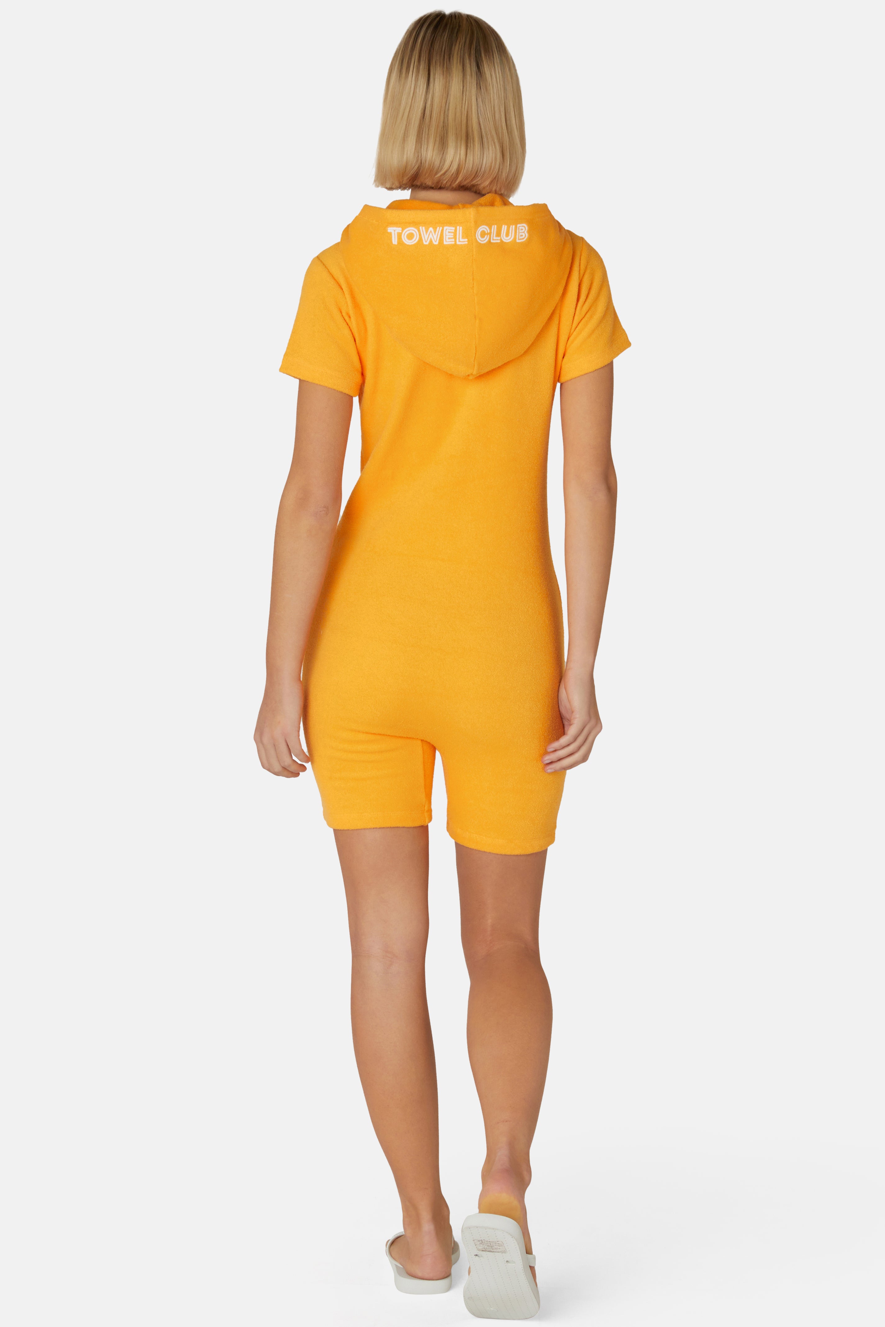 Towel Club Short Fitted Jumpsuit Orange