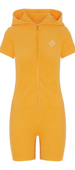 Towel Club Short Fitted Jumpsuit Orange