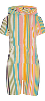 Towel Club Short Fitted Jumpsuit Stripe