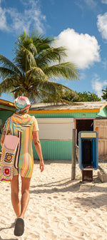 Towel Club Short Fitted Jumpsuit Stripe