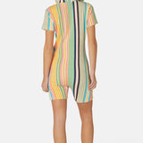 Towel Club Short Fitted Jumpsuit Stripe