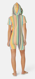 Towel Club Short Fitted Jumpsuit Stripe