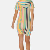 Towel Club Short Fitted Jumpsuit Stripe