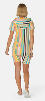 Towel Club Short Fitted Jumpsuit Stripe