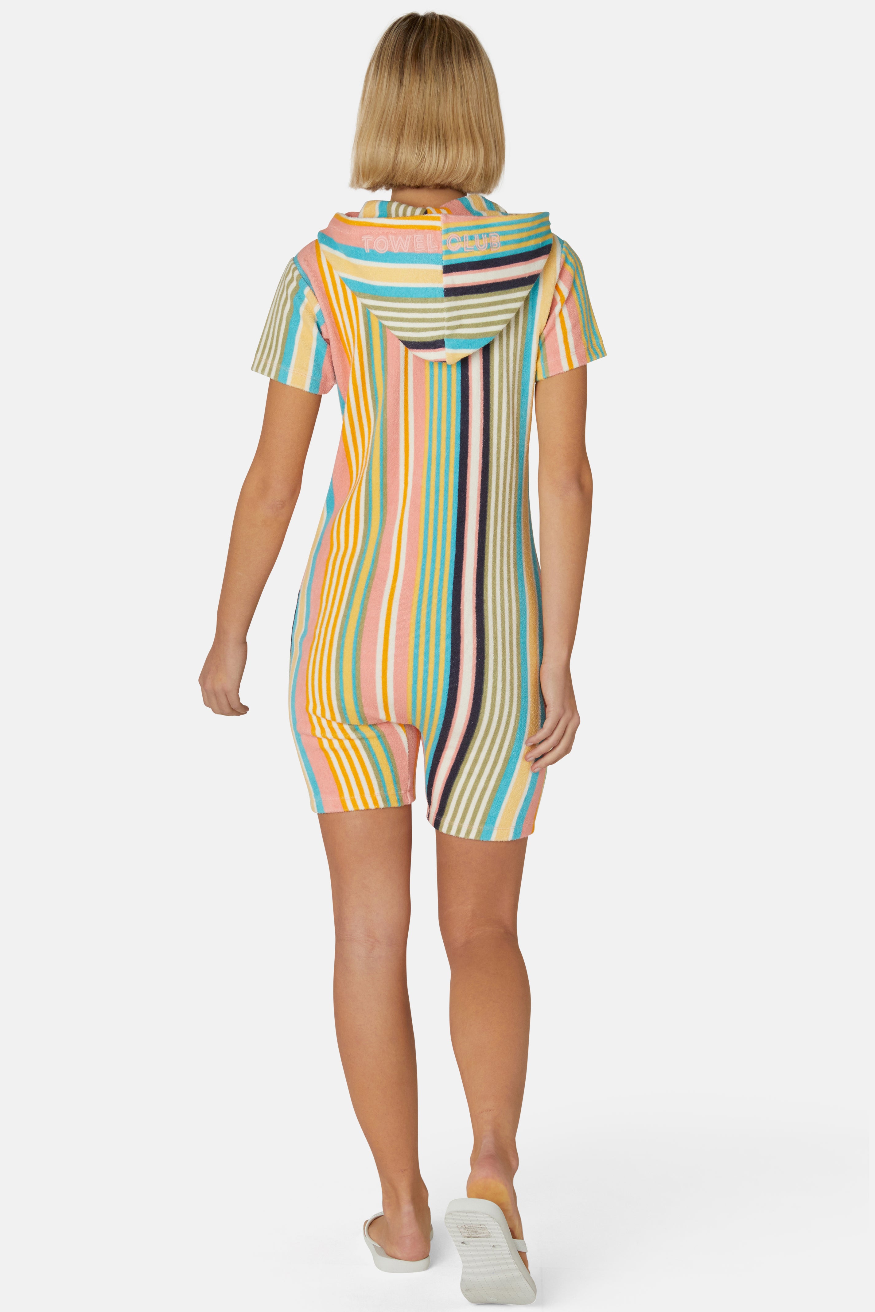 Towel Club Short Fitted Jumpsuit Stripe
