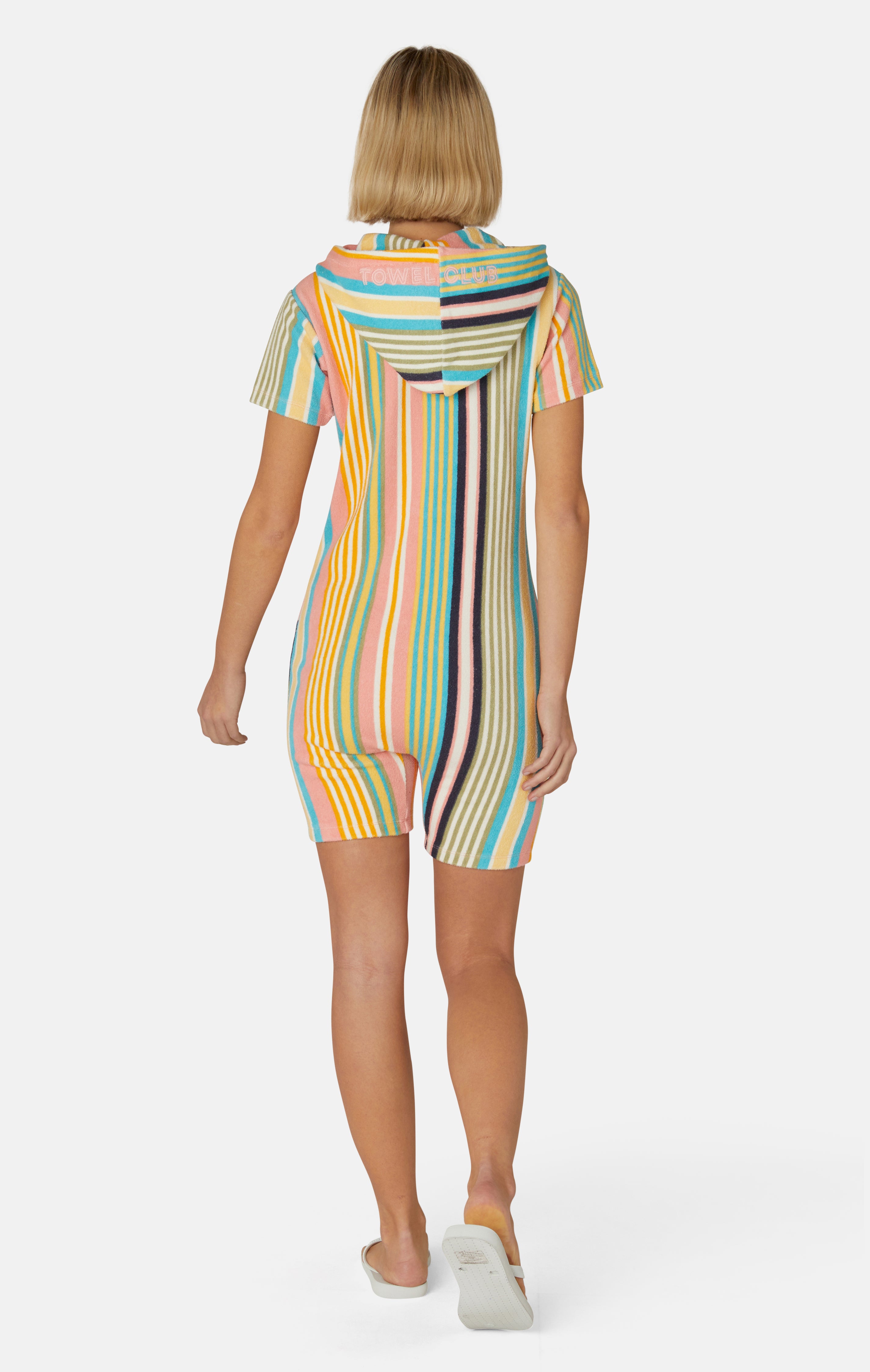 Towel Club Short Fitted Jumpsuit Stripe