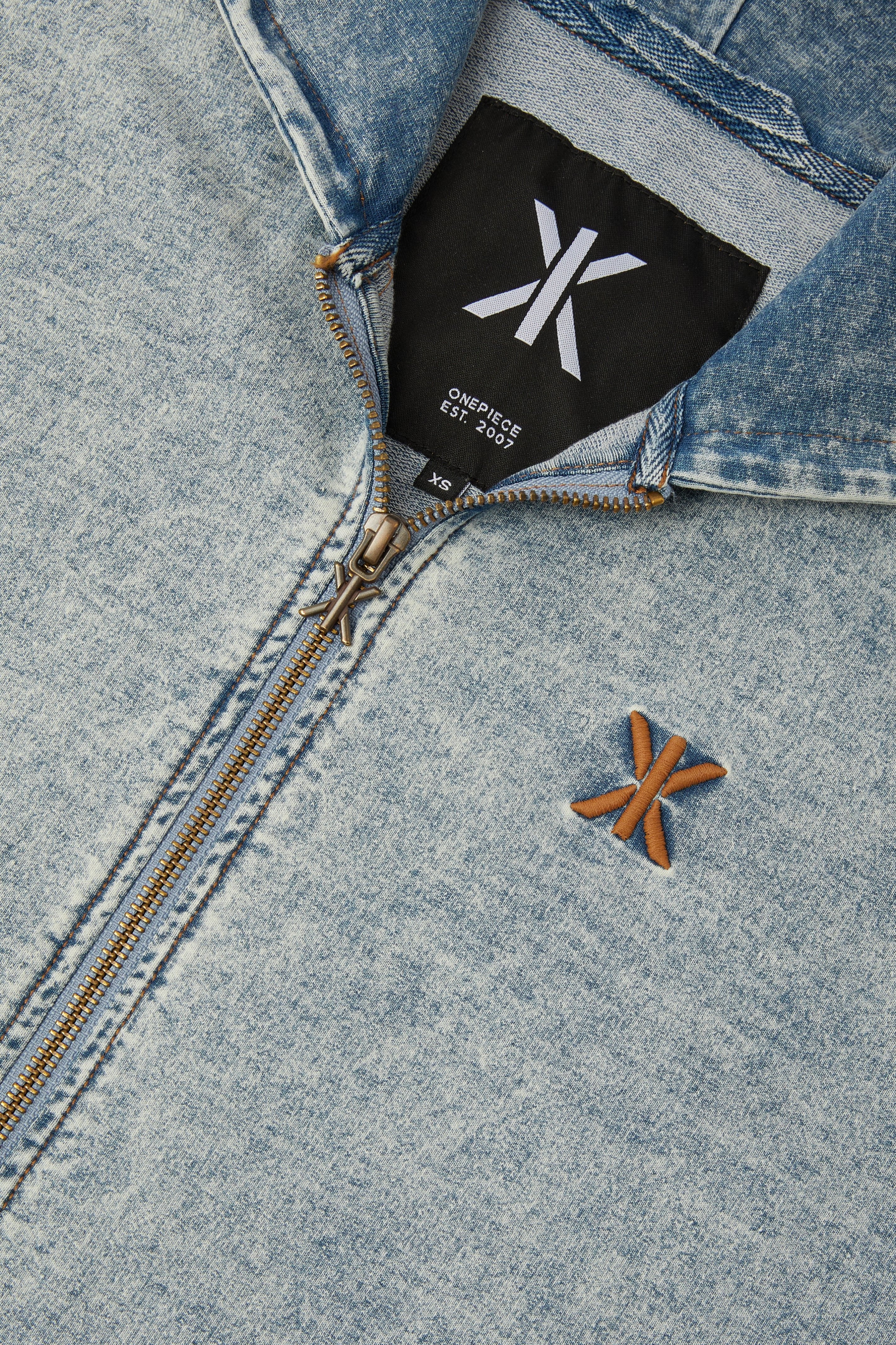 Denim Straight Stretch Jumpsuit Blue