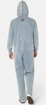 Denim Straight Stretch Jumpsuit Blue