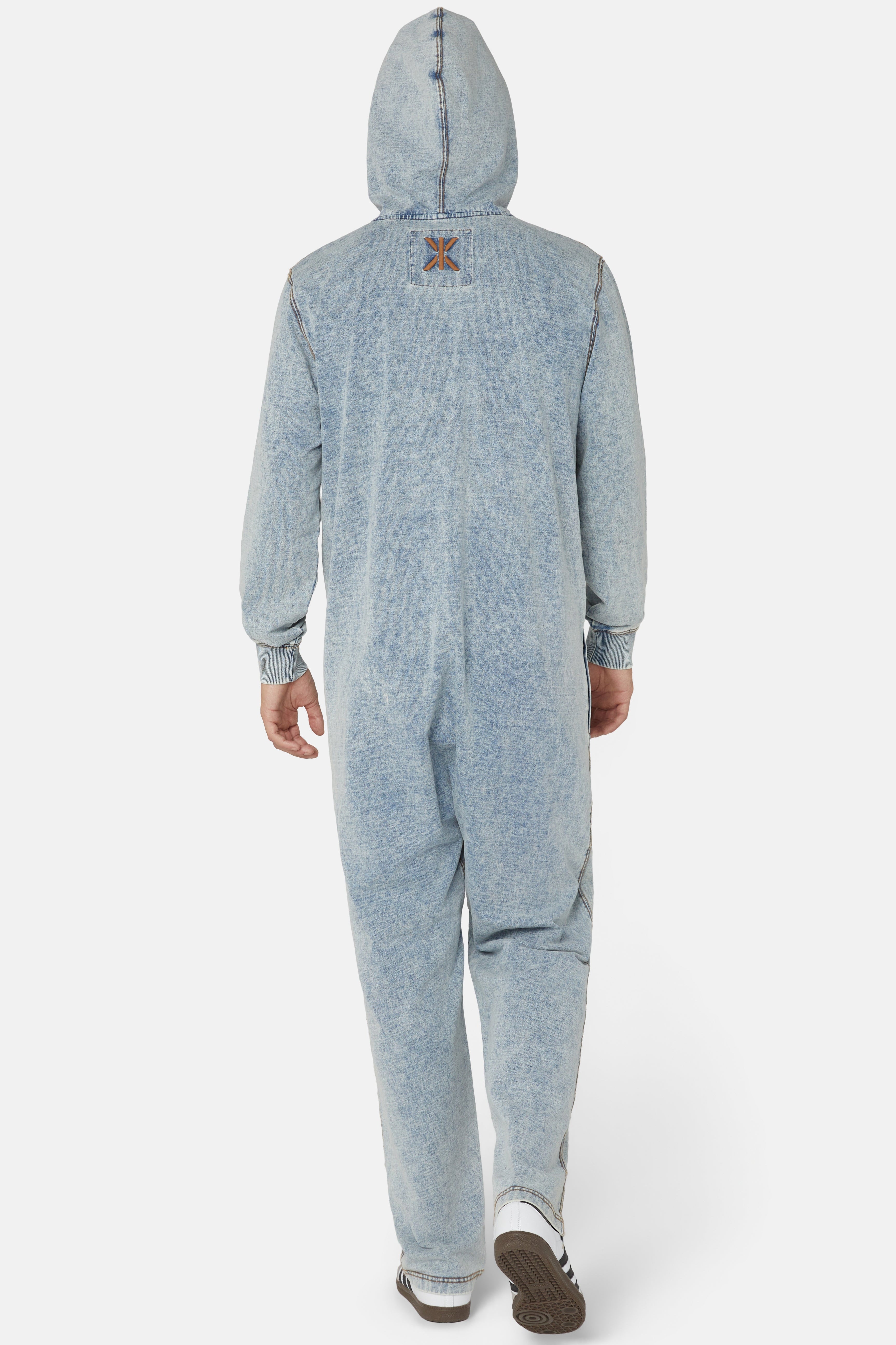 Denim Straight Stretch Jumpsuit Blue