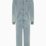 Denim Straight Stretch Jumpsuit Blue