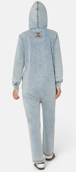 Denim Straight Stretch Jumpsuit Blue