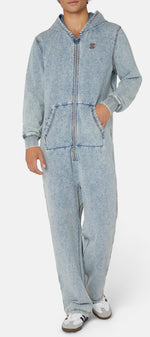 Denim Straight Stretch Jumpsuit Blue