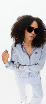 Denim Straight Stretch Jumpsuit Blue