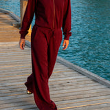 Sporty Basic Female Jumpsuit Red