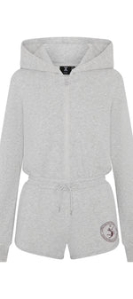 Sporty Basic Short Female Jumpsuit Grey Melange