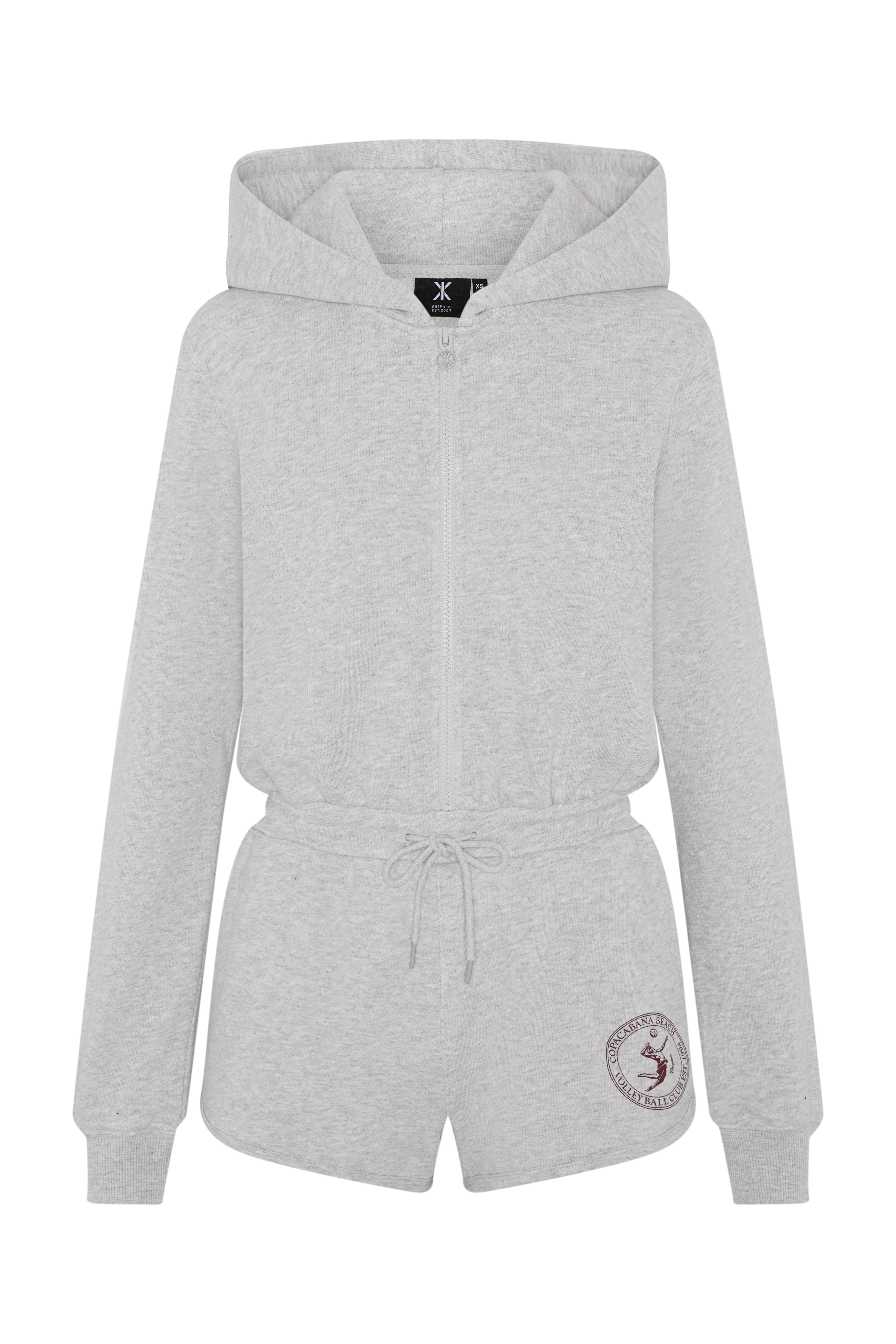 Sporty Basic Short Female Jumpsuit Grey Melange