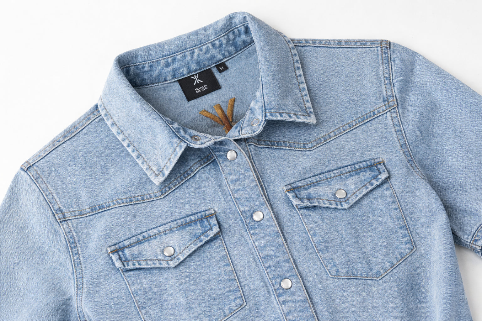 Light Chambray Flared Jumpsuit Light Blue