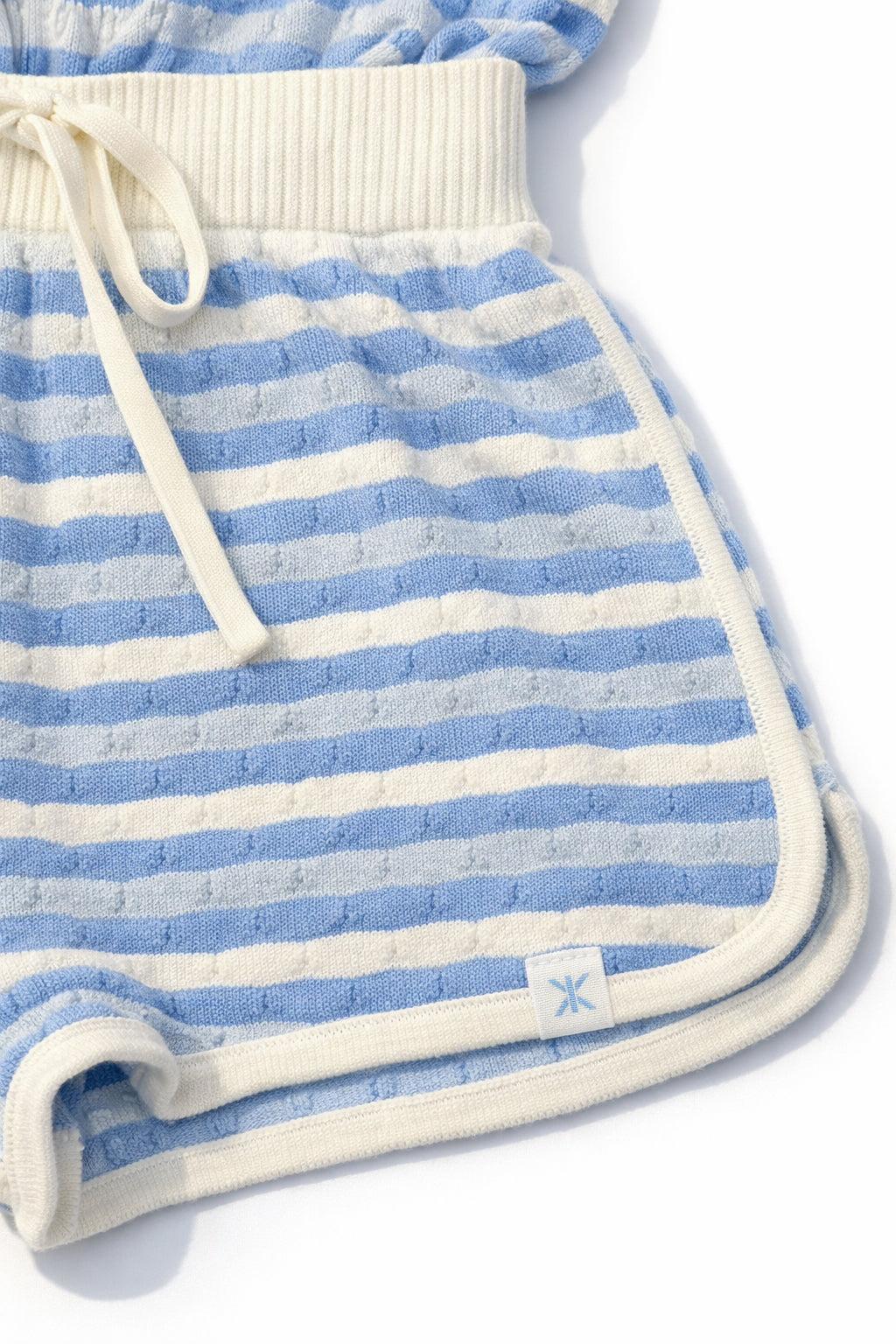 Riviera Piquet Short Knitted Jumpsuit Blue