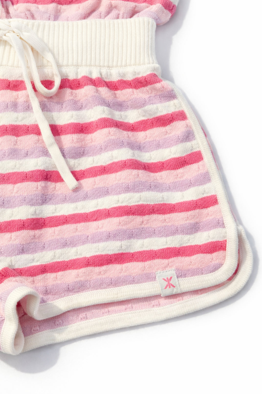 Riviera Piquet Short Knitted Jumpsuit Pink