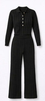 Summer Cable Flared Jumpsuit Black