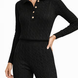 Summer Cable Flared Jumpsuit Black