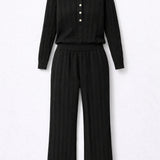 Summer Cable Flared Jumpsuit Black