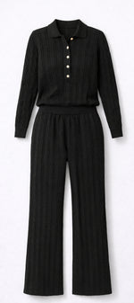Summer Cable Flared Jumpsuit Black
