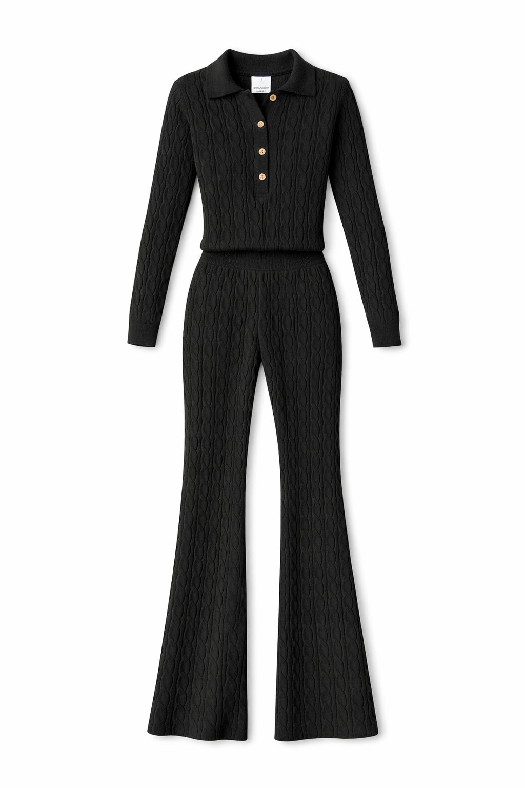 Summer Cable Flared Jumpsuit Black