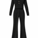 Summer Cable Flared Jumpsuit Black
