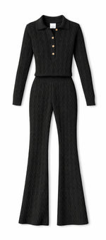 Summer Cable Flared Jumpsuit Black