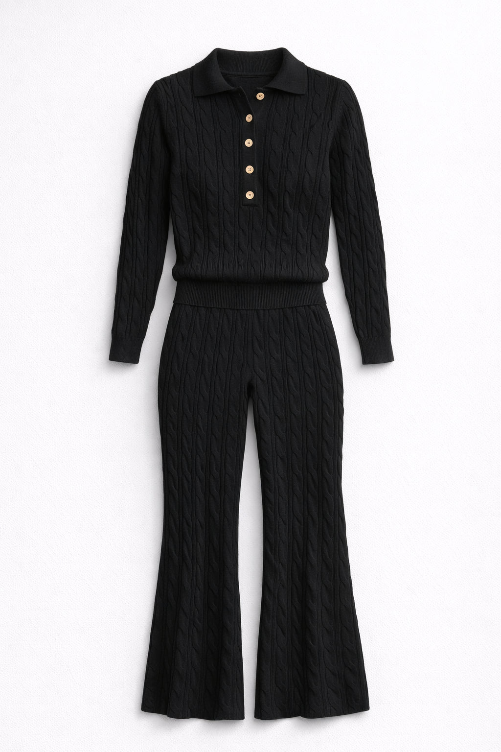 Summer Cable Flared Jumpsuit Black