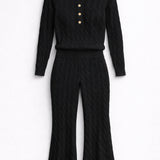 Summer Cable Flared Jumpsuit Black